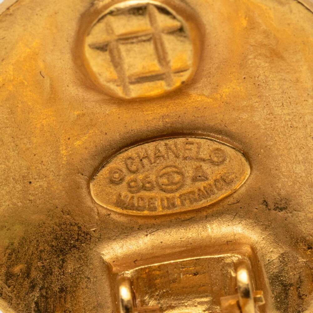 CHANEL Authentic Gold Logo Earrings - Picture 3 of 3